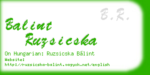 balint ruzsicska business card